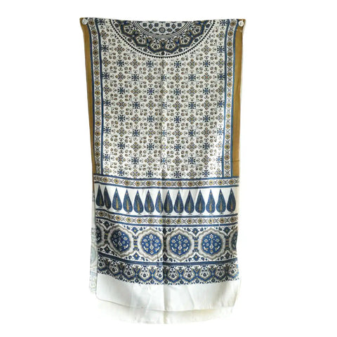 ISYVBH-C02 Ajrakh Dupatta Draped View | Traditional Natural Dye Block Print