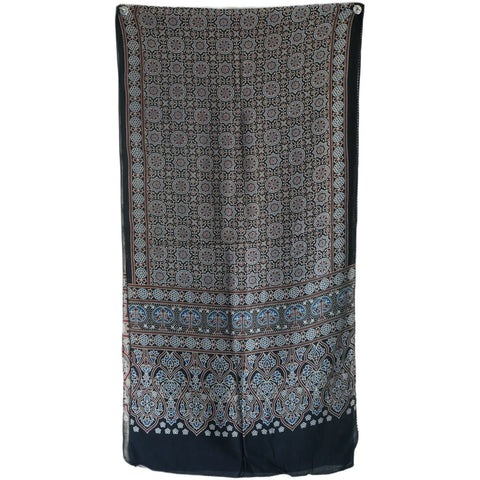 Ajrakh Hand Block Print Cotton Stole for Women | Ethnic Scarf | 220×55 cm – ISYVBH-C-13