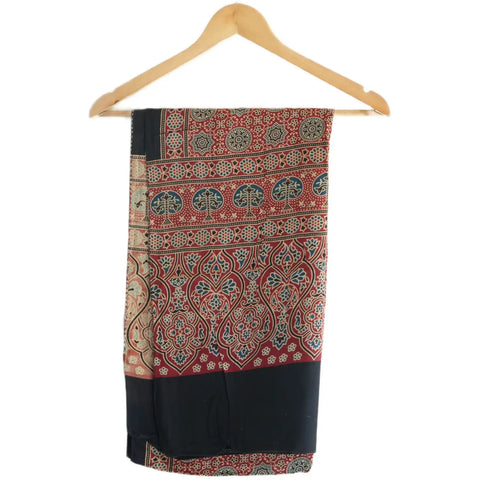 Ajrakh Hand Block Print Cotton Stole for Women | Ethnic Scarf | 220×55 cm – ISYVBH-C-14