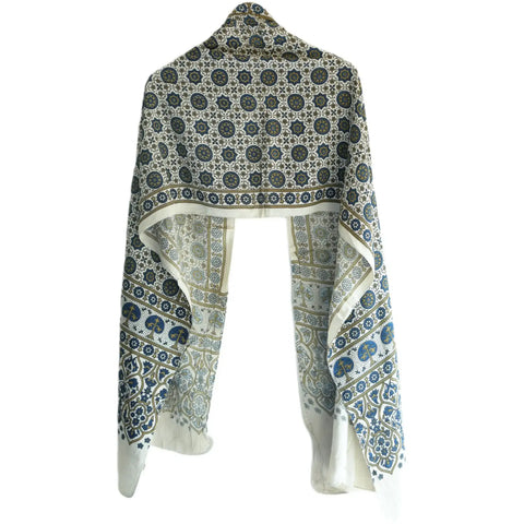 Ajrakh Hand Block Print Cotton Stole for Women | Ethnic Scarf | 220×55 cm – ISYVBH-C-17