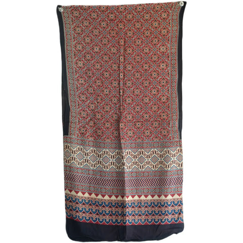 Ajrakh Hand Block Print Cotton Stole for Women | Ethnic Scarf | 220×55 cm – ISYVBH-C-19