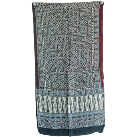 Ajrakh Hand Block Print Cotton Stole for Women | Ethnic Scarf | 220×55 cm – ISYVBH-C-20