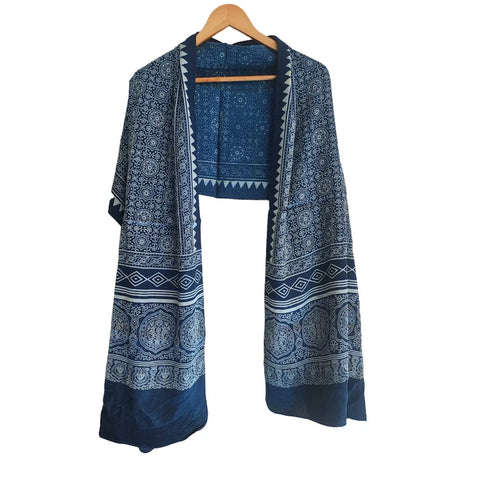 Ajrakh Geometric Motif Close-Up ISYVBH-D01 | Handcrafted Block Print Detail