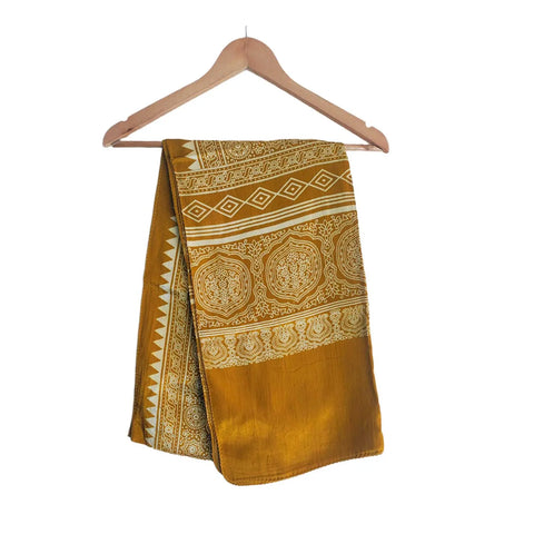 Ajrakh Hand Block Print Cotton Dupatta ISYVBH-D05 | Full Hanger View