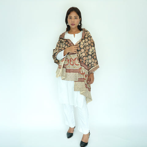 Indian Scarves Women's Kalamkari cotton stole Size 73x194 cm