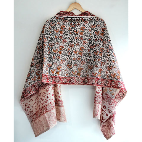 Indian Scarves Women's Kalamkari cotton stole Size W 120 Cm X L 185 Cm