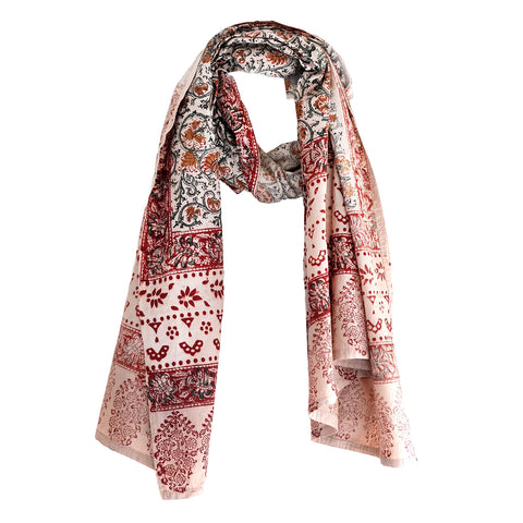 Indian Scarves Women's Kalamkari cotton stole Size W 120 Cm X L 185 Cm