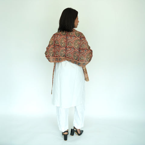 Indian Scarves Women's Kalamkari cotton stole Size  55x194 cm