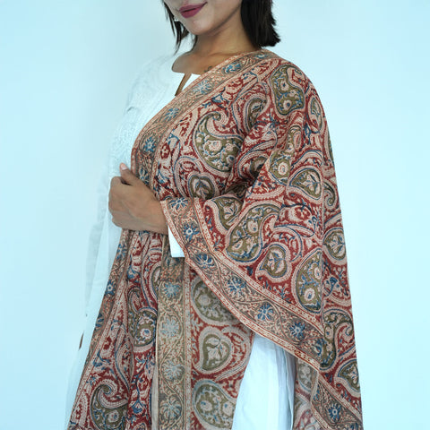 Indian Scarves Women's Kalamkari cotton stole Size  55x194 cm