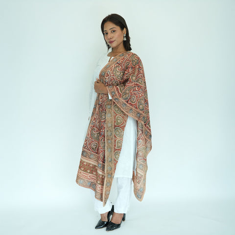 Indian Scarves Women's Kalamkari cotton stole Size  55x194 cm