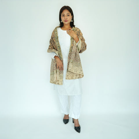 Indian Scarves Women's Kalamkari cotton stole Size 73x194 cm