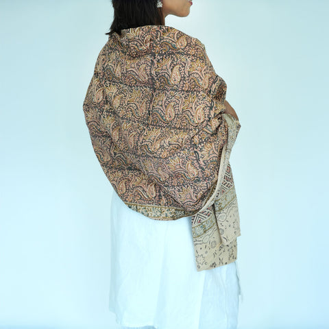 Indian Scarves Women's Kalamkari cotton stole Size 73x194 cm