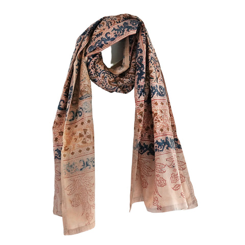 Indian Scarves Women's Kalamkari cotton stole Size W 120 Cm X L 185 Cm