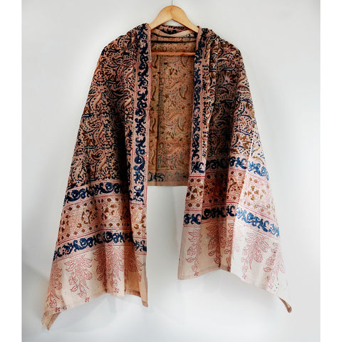 Indian Scarves Women's Kalamkari cotton stole Size W 120 Cm X L 185 Cm