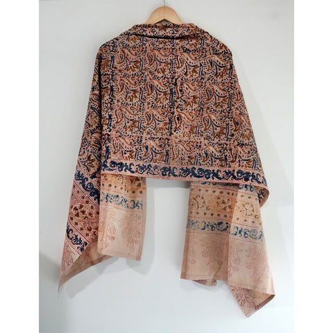 Indian Scarves Women's Kalamkari cotton stole Size W 120 Cm X L 185 Cm