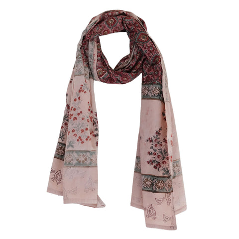 Indian Scarves Women's Kalamkari cotton stole Size W 120 Cm X L 185 Cm