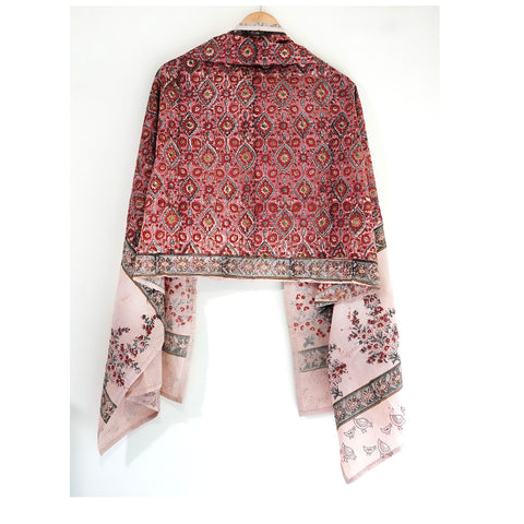 Indian Scarves Women's Kalamkari cotton stole Size W 120 Cm X L 185 Cm