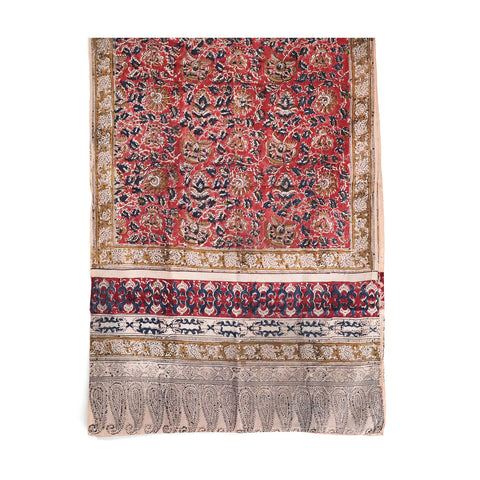 Indian Scarves Women's Kalamkari cotton stole Size W 120 Cm X L 185 Cm