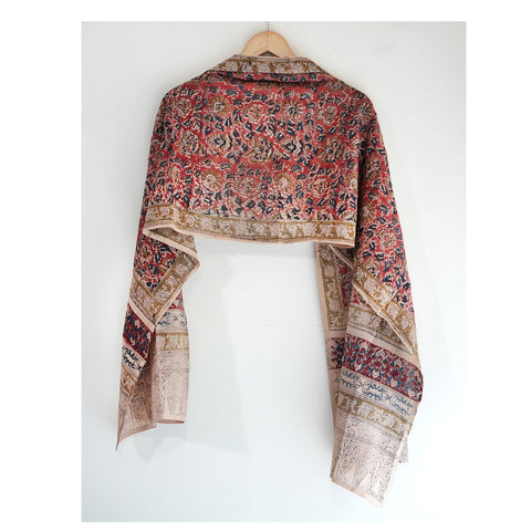 Indian Scarves Women's Kalamkari cotton stole Size W 120 Cm X L 185 Cm