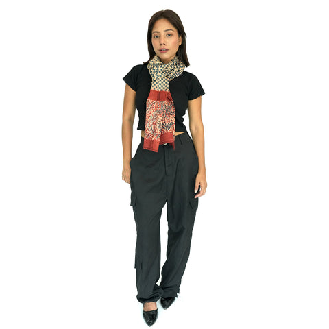 Indian Scarves Women's Kalamkari cotton stole Size 55x194 cm