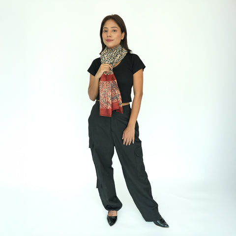 Indian Scarves Women's Kalamkari cotton stole Size 55x194 cm