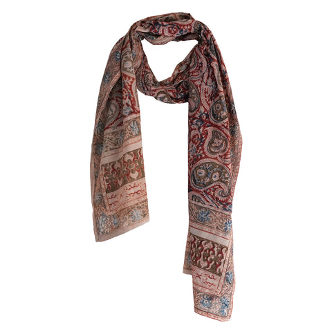 Indian Scarves Women's Kalamkari cotton stole Size W 120 Cm X L 185 Cm