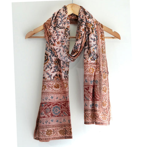 Indian Scarves Women's Kalamkari cotton stole Size W 120 Cm X L 185 Cm