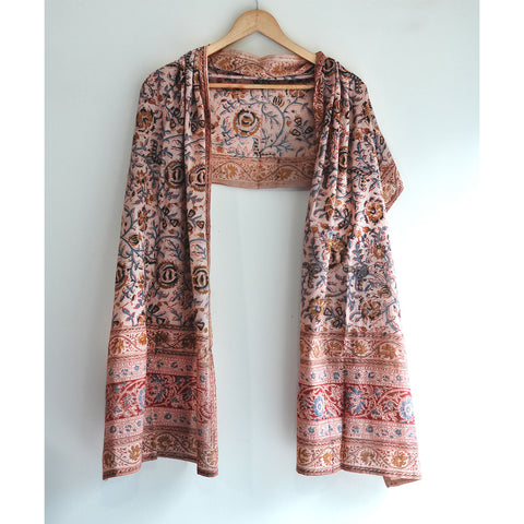 Indian Scarves Women's Kalamkari cotton stole Size W 120 Cm X L 185 Cm