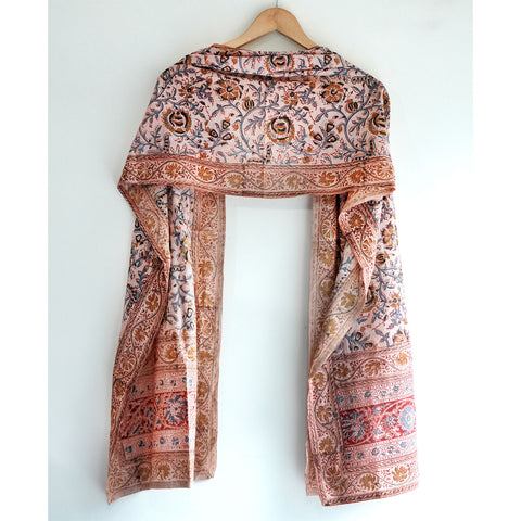 Indian Scarves Women's Kalamkari cotton stole Size W 120 Cm X L 185 Cm