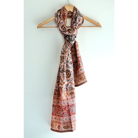 Indian Scarves Women's Kalamkari cotton stole Size W 120 Cm X L 185 Cm