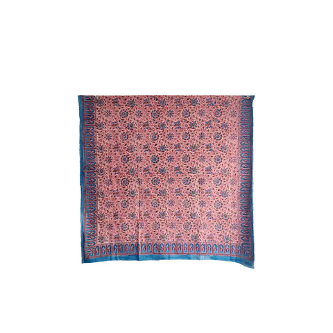 Rose Teal Kalamkari Cotton Dupatta – alternate drape view