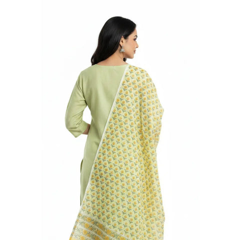 Sanganeri Block Print Mul Cotton Dupatta - alternate view