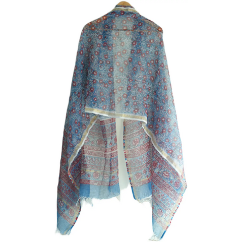ISYVSK-B-01 Kota Doria Dupatta texture close-up