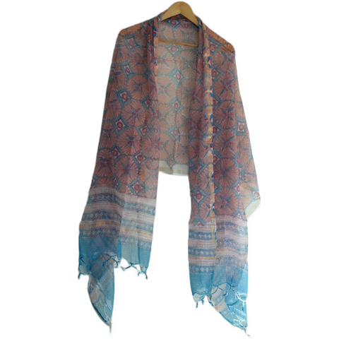ISYVSK-B-02 Kota Doria Dupatta drape view