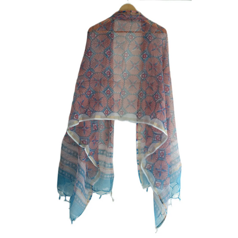 ISYVSK-B-02 Kota Doria Dupatta texture close-up