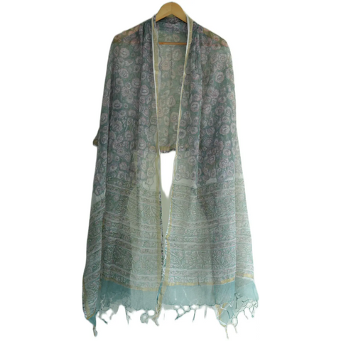 ISYVSK-B-03 Kota Doria Dupatta drape view
