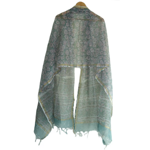 ISYVSK-B-03 Kota Doria Dupatta texture close-up