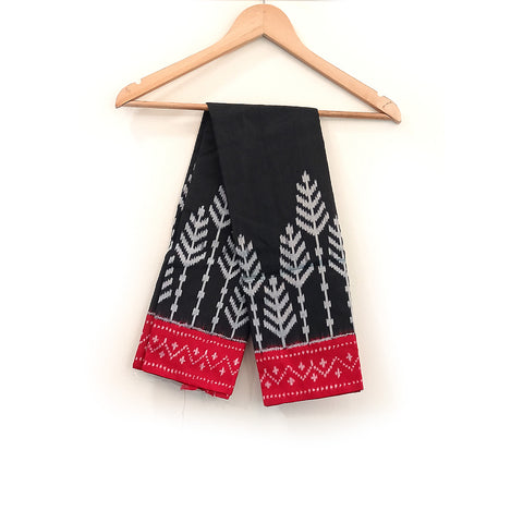 Telangana's Finest Handspun Pochampally Ikat Silk Dupatta with Zari Border