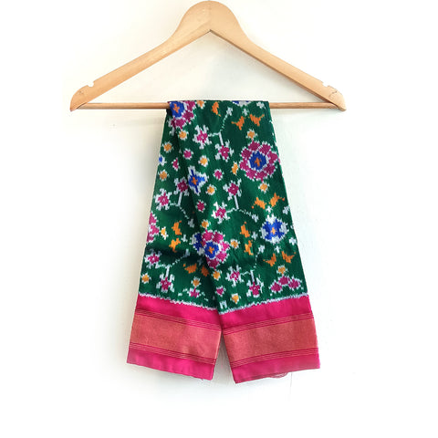 Eternal Beauty Handwoven Pochampally Ikat Silk Dupatta with Zari Elegance