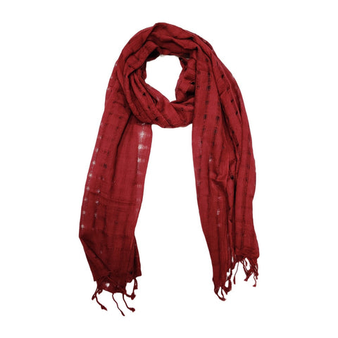 Stripe Maroon color Plain Rayon Scarf