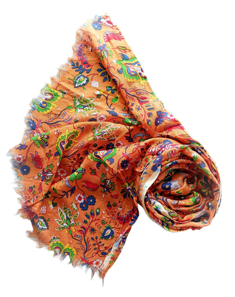 Viscose Orange Scarf for women
