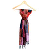 Women's Multi color Vintage Patch work Silk Reversible Stole Size 55X200