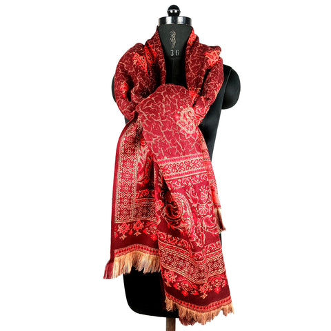 Woolen Winter design Women Maroon Color Shawl