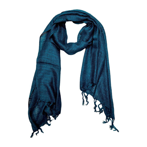 Teal Blue colour Plain Rayon Scarf