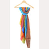 Women's Pure Silk Multi colour Pareo Scarf Size 110X170 Cm