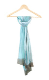 Women's Pure Silk Light Blue Colour Scarf Size 51X160