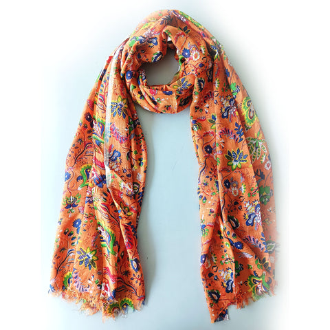 Viscose Orange Scarf for women