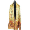 Woolen Silk Winter designer Lemonish yellow floral Women Color Shawl