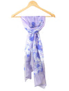 Women's Pure Silk Light Catalina Blue Scarf Size 51X160