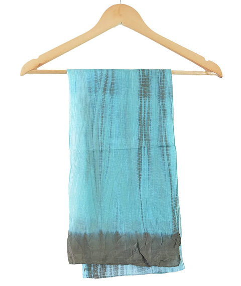 Women's Pure Silk Light Blue Colour Scarf Size 51X160